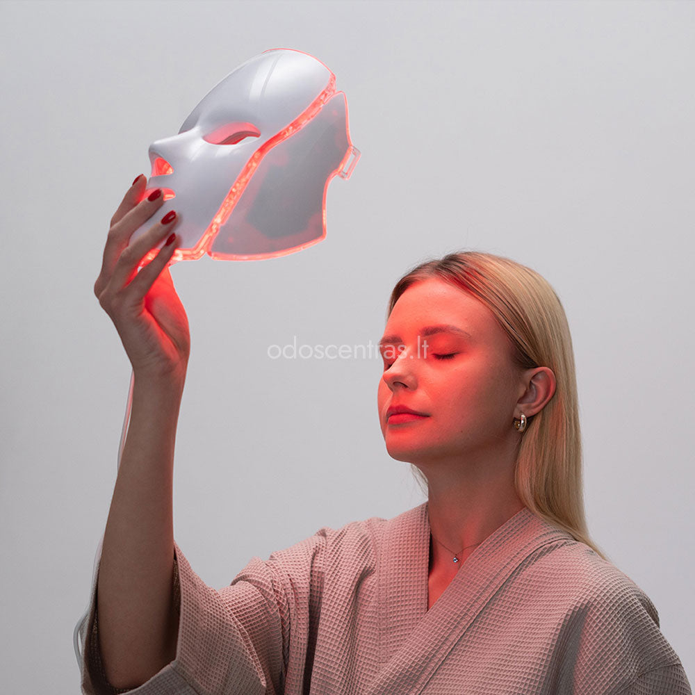 Fotoninės šviesos terapijos LED veido ir kaklo kaukė - Odos centras
